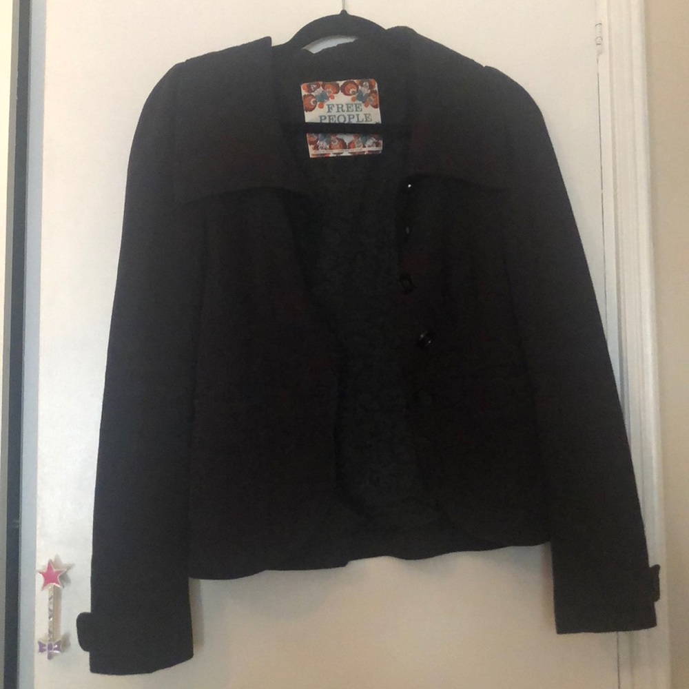 Free People Black Cotton Jacket